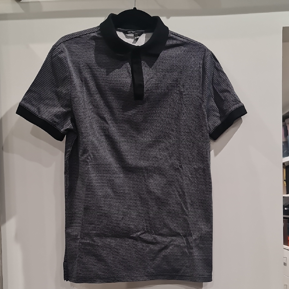 Horst Elegant Black and Gray Polo Shirt for Men Size S Like New